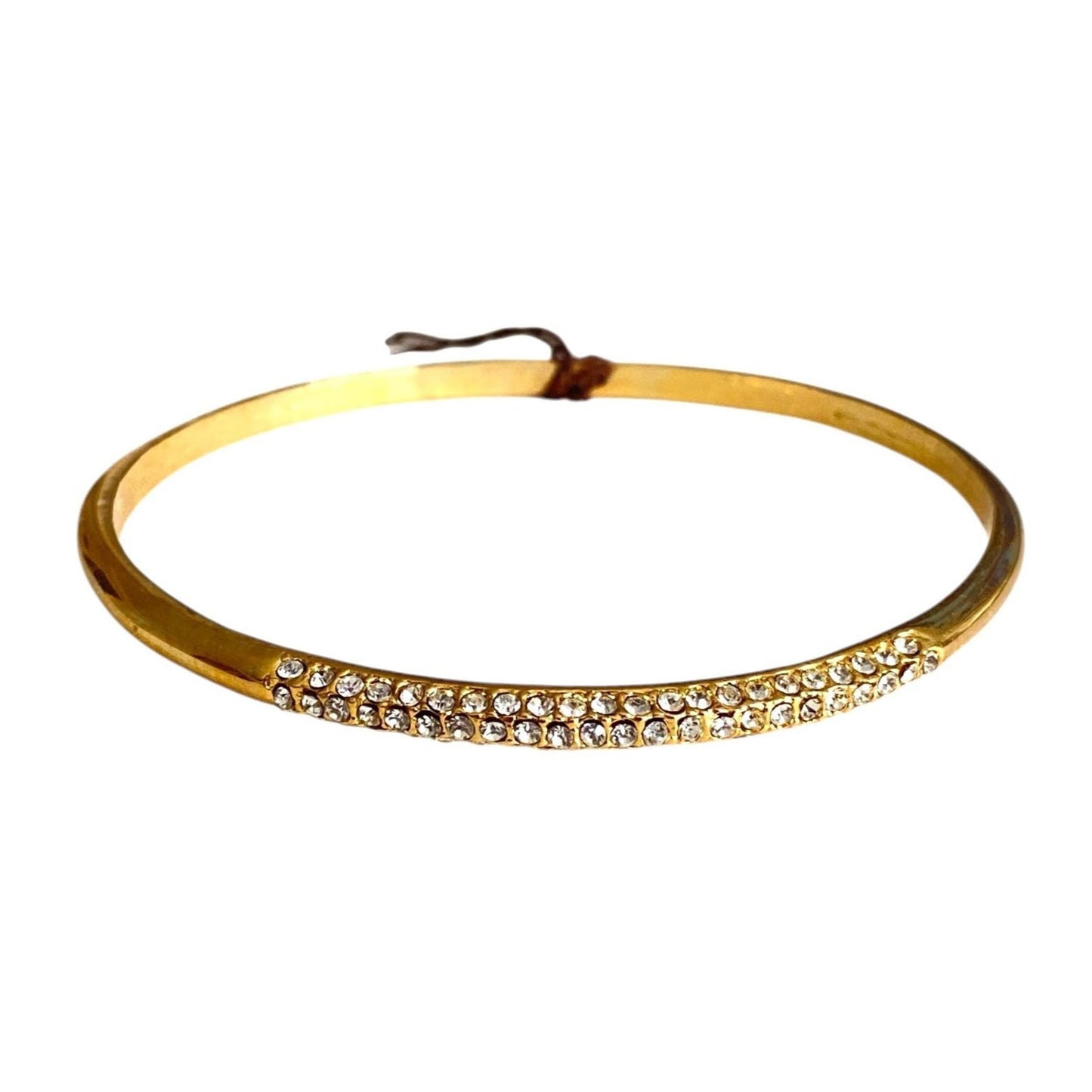 Vintage armring med ekte 24 karat gullbelegg og innfelte stener