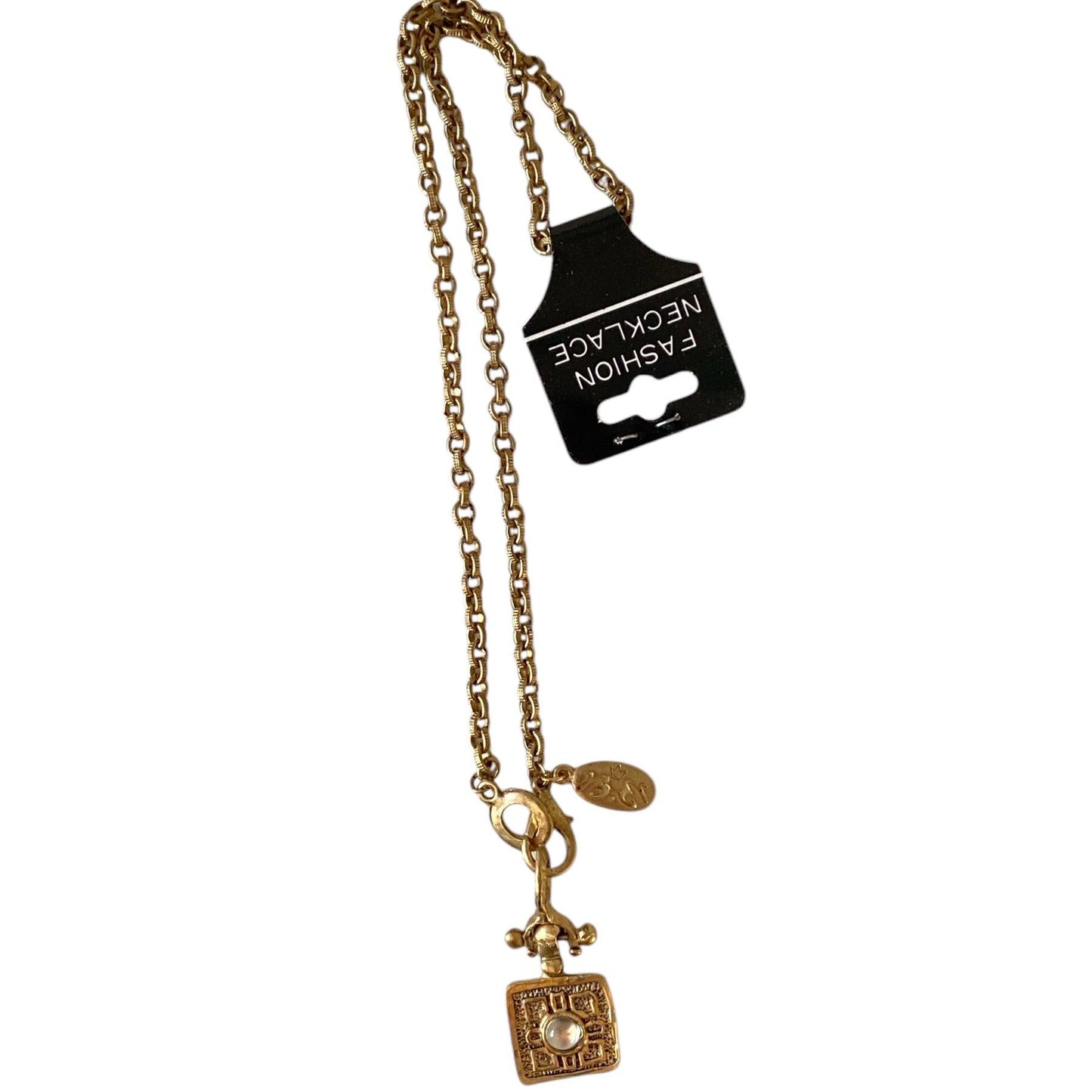 Kobberfarget smykke med blank sten