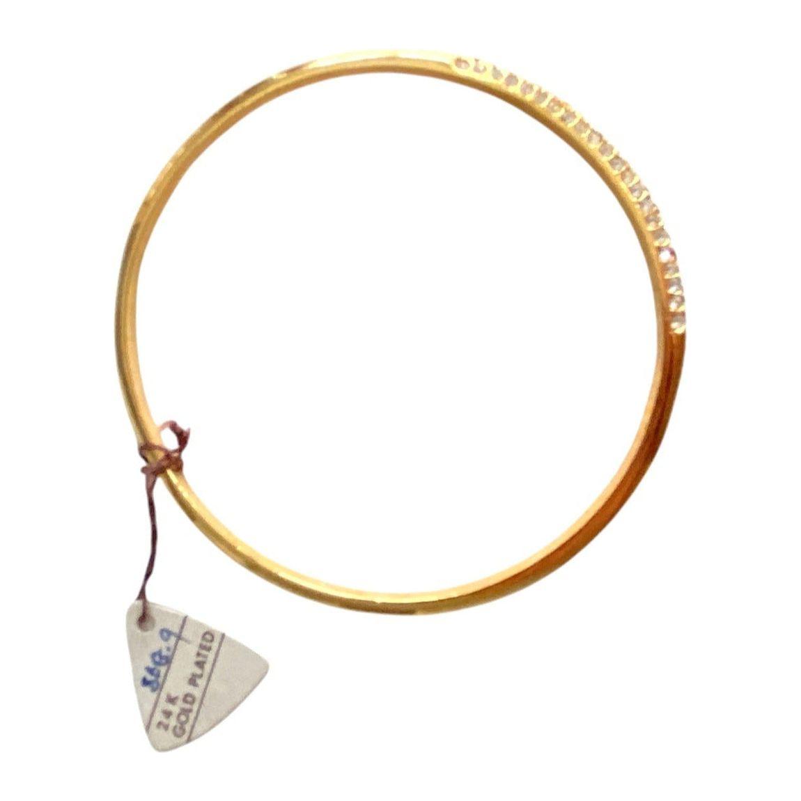 Vintage armring med ekte 24 karat gullbelegg og innfelte stener