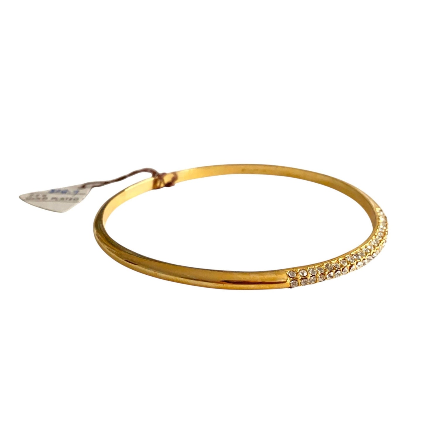 Vintage armring med ekte 24 karat gullbelegg og innfelte stener