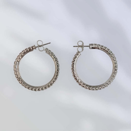 Sølvfargede vintage glitterhoops